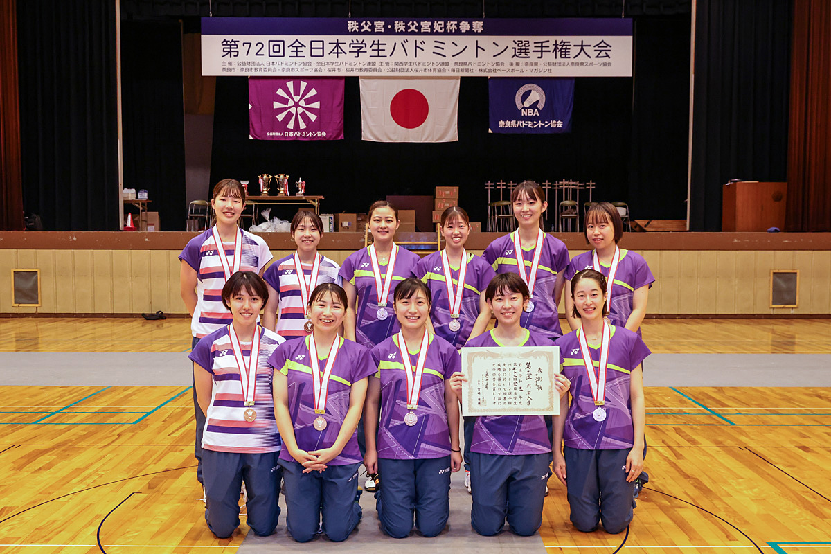 第72回全日本学生(奈良大会) 団体戦入賞チーム