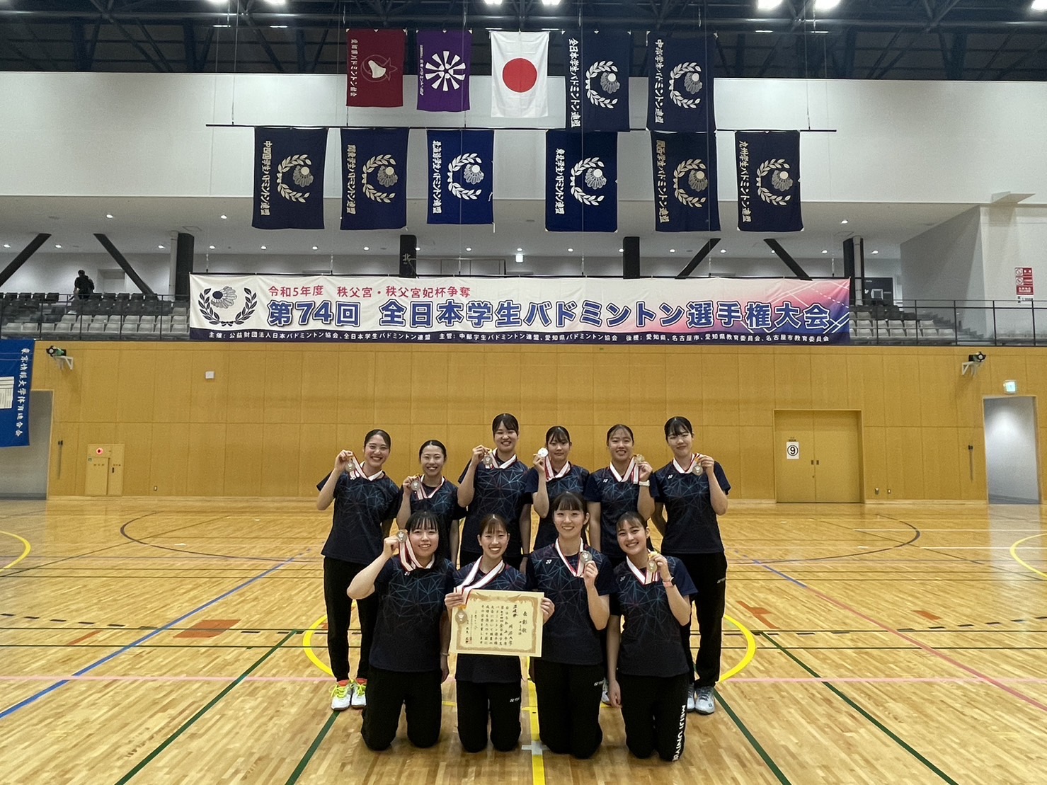 第74回全日本学生バドミントン選手権大会(名古屋)団体戦入賞校
