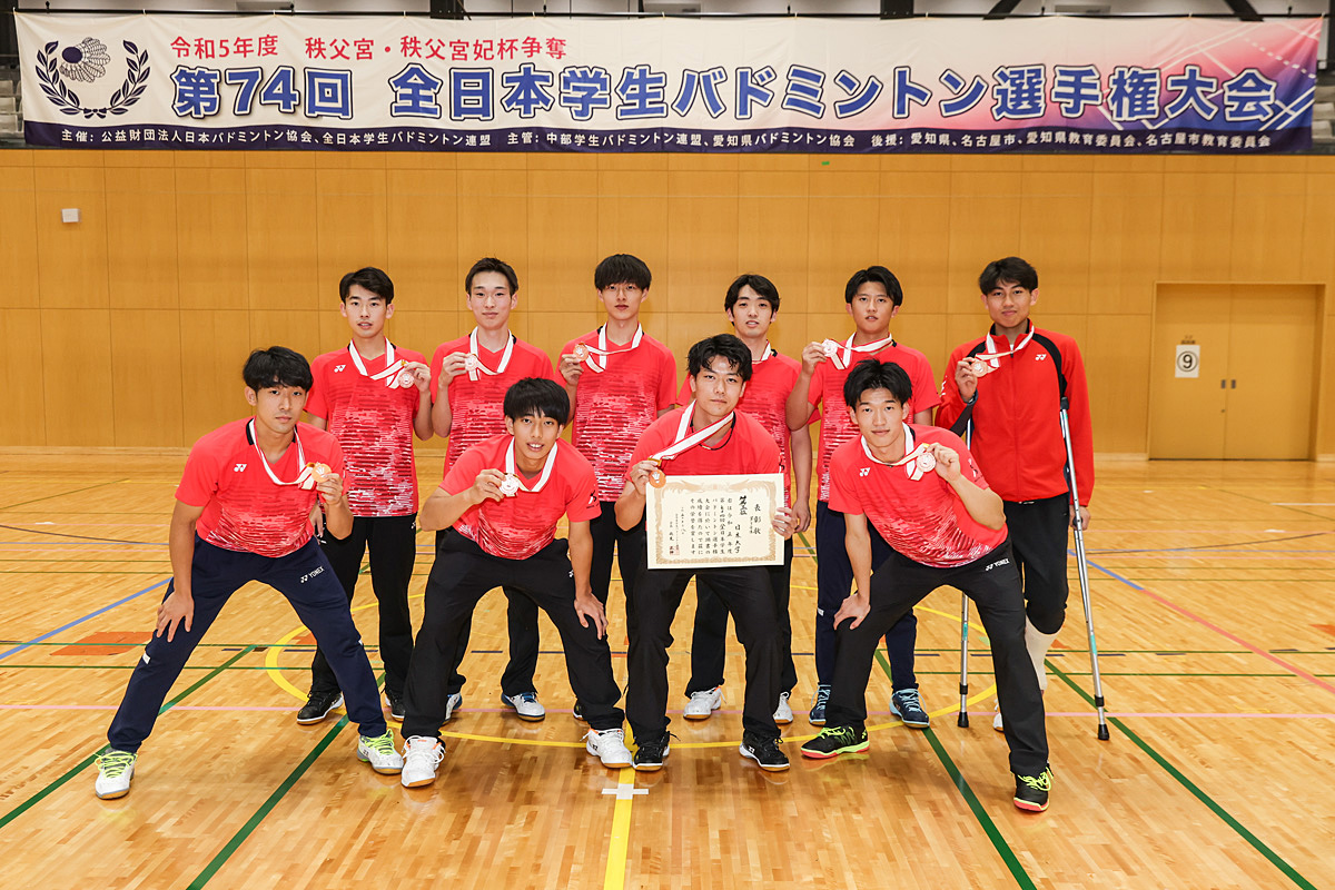 第74回全日本学生バドミントン選手権大会(名古屋)団体戦入賞校